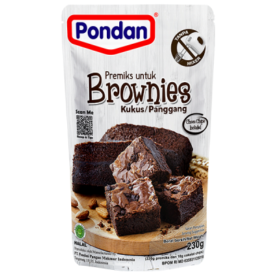Pondan Brownies Kukus Panggang 230g Pouch