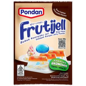 Frutijell Bubuk Konnyaku Jelly Siap Pakai Rasa Cokelat 9g