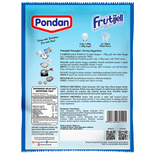 Pondan Frutijell Bubuk Konnyaku Jelly Siap Pakai Rasa Plain 6g