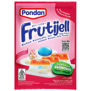Pondan Frutijell Bubuk Konnyaku Jelly Siap Pakai Rasa Stroberi 6g