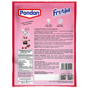 Pondan Frutijell Bubuk Konnyaku Jelly Siap Pakai Rasa Stroberi 6g