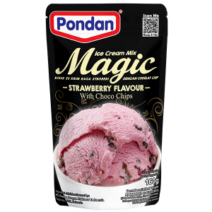 Pondan Ice Cream Mix Magic Rasa Stroberi Dengan Cokelat Chip 160g Pouch