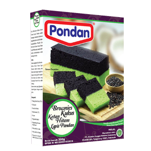 Pondan Brownies Kukus Ketan Hitam Lapis Pandan 300g