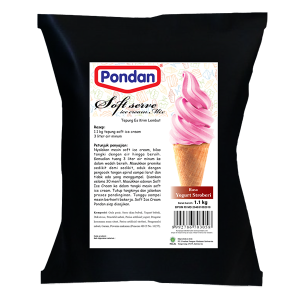 Pondan Soft Ice Cream Rasa Yogurt Stroberi 1.1kg